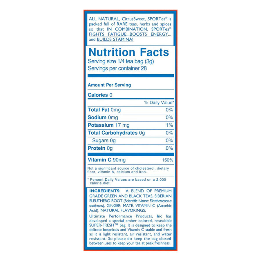 SPORTEA - ICED TEA (7 TEA BAGS, QUART-SIZE, 3.0 OZ)